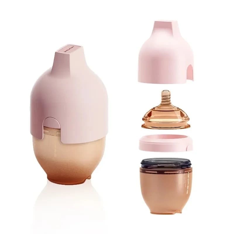 Бутылочка силиконовая для детей с соской HEORSHE 160ml, Pink