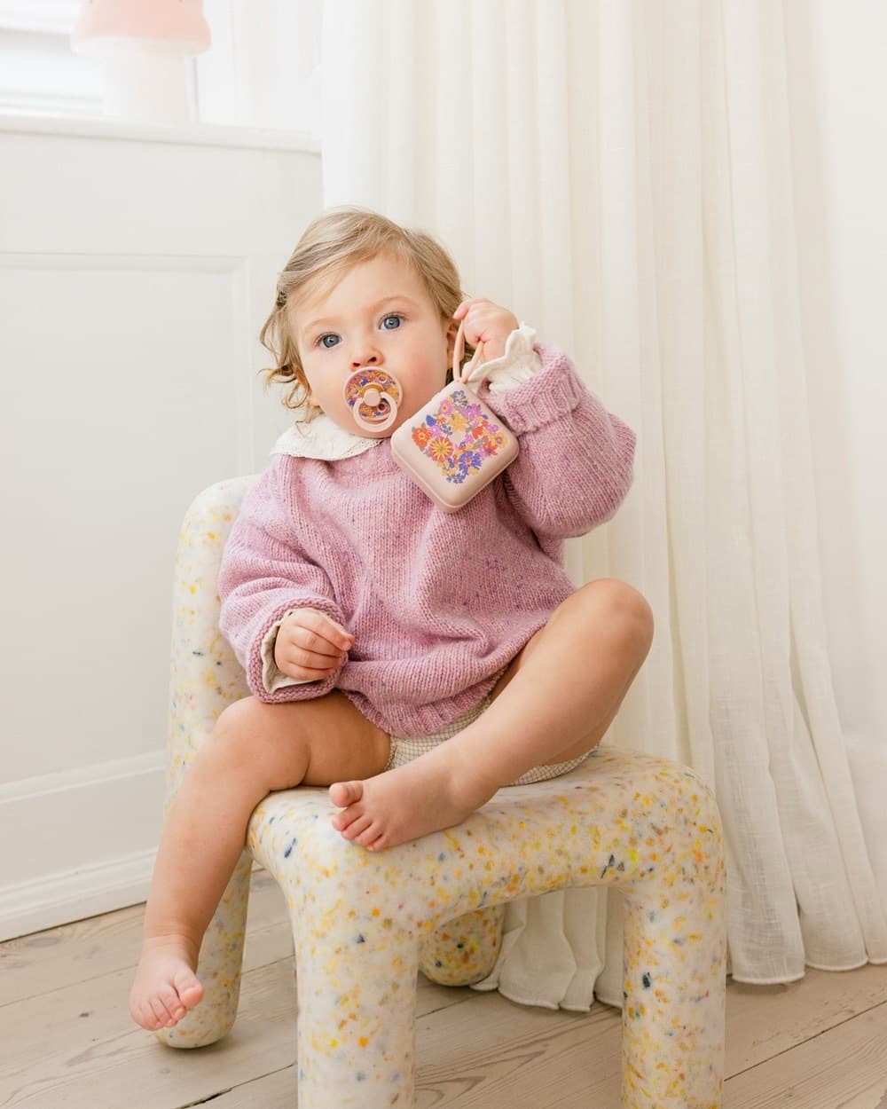 Контейнер для пустышки BIBS Liberty - Blossom - Blush