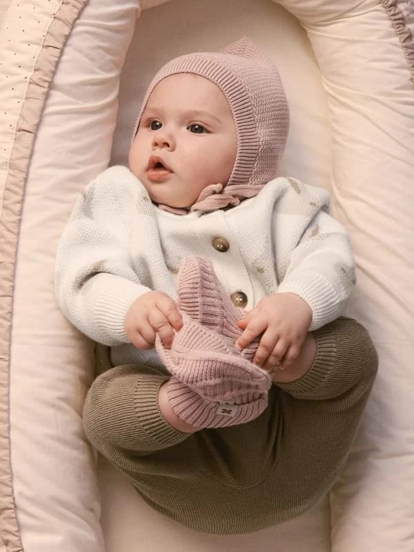Чепчик детский Loomknits Пудровый