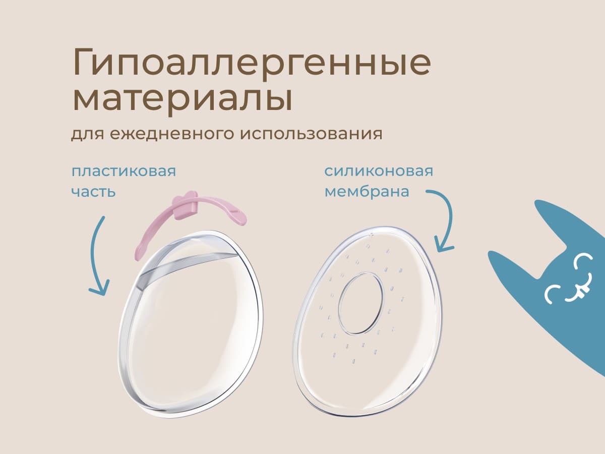 Молокосборник с заглушкой 2 шт. в футляре, Сиреневый 7