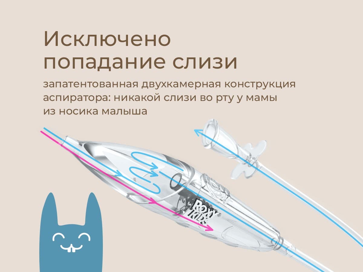 Назальный аспиратор с мягким наконечником, серый мундштук 9