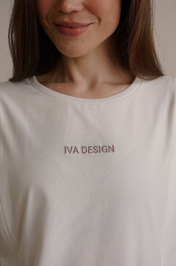 Футболка оверсайз IVA Design для бер. и кор. мам, Айвори