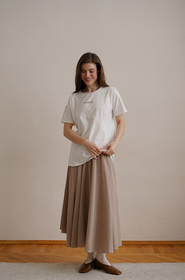 Футболка оверсайз IVA Design для бер. и кор. мам, Айвори