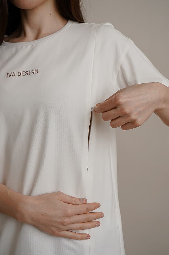 Футболка оверсайз IVA Design для бер. и кор. мам, Айвори 4