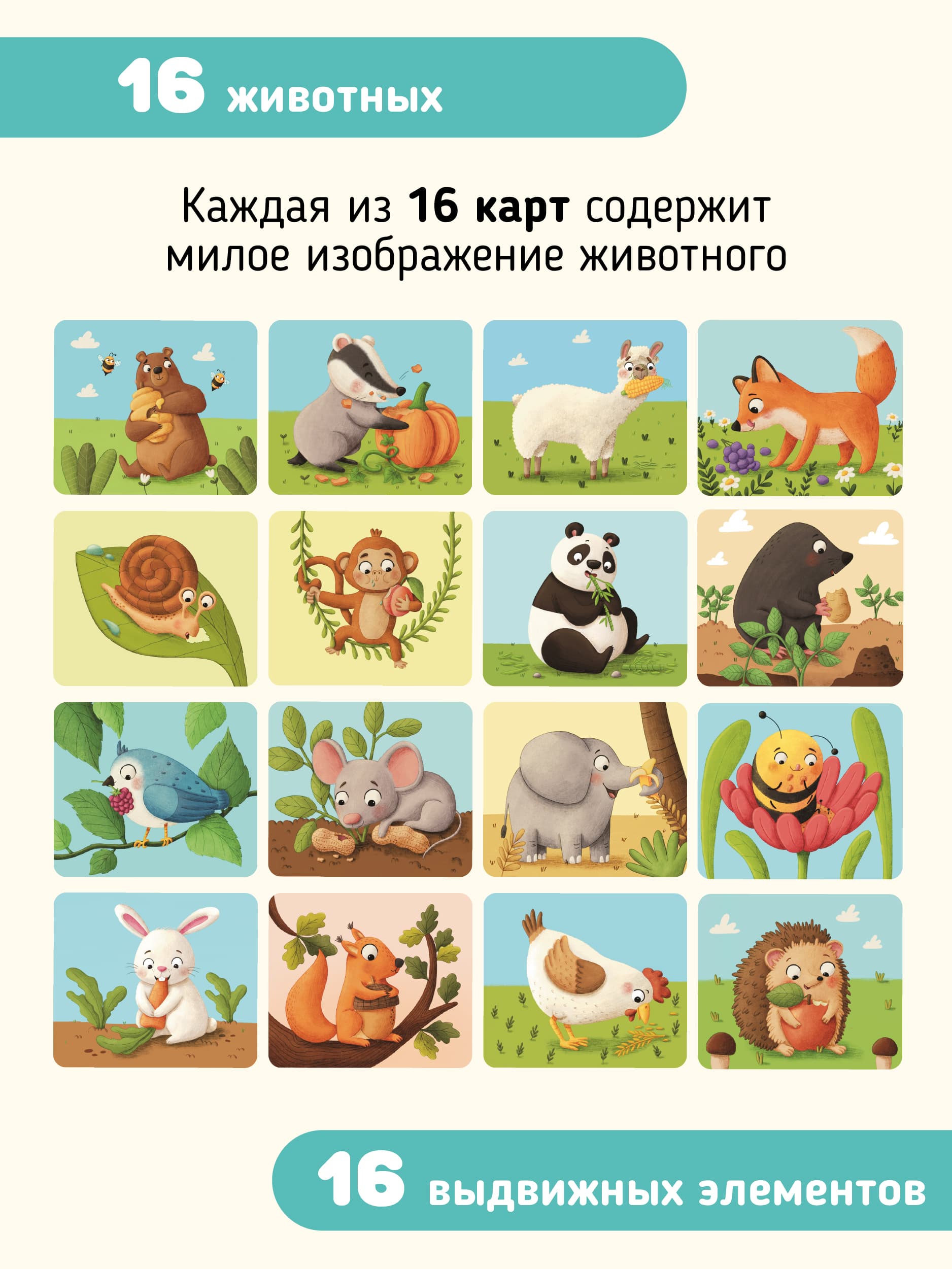 Развивающие карточки "Тяни и корми"
