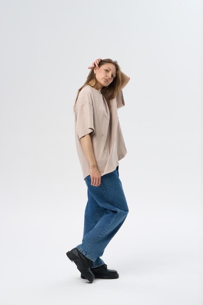Футболка oversize Бежевый 4