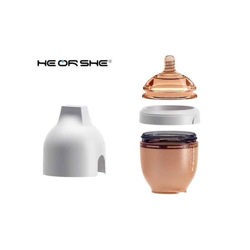 Бутылочка силиконовая для детей с соской HEORSHE 160ml, Grey 5